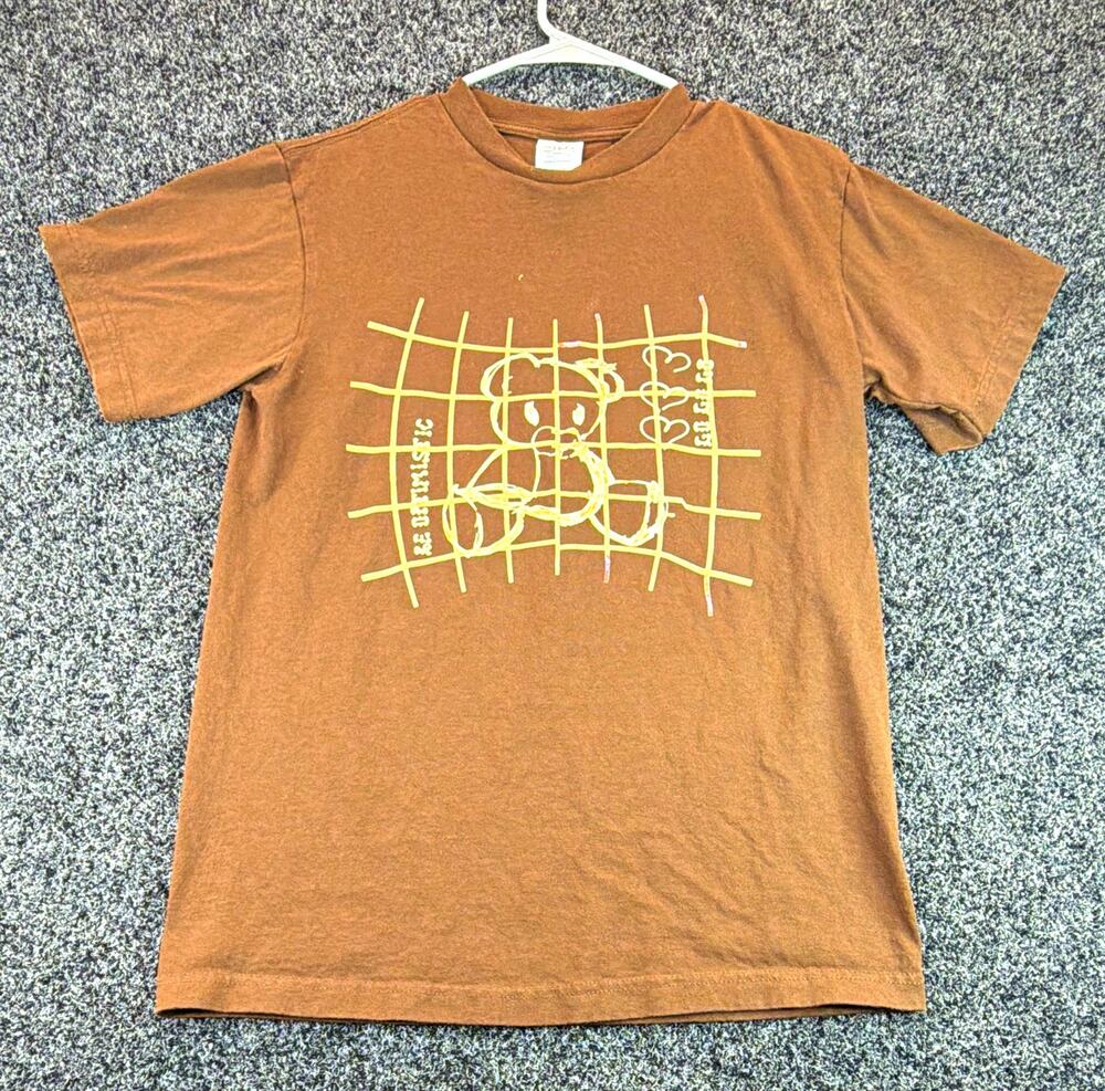 Shaka Active Soft Spun Cotton Men's Brown Bear Graphic Crew Neck T-Shirt M